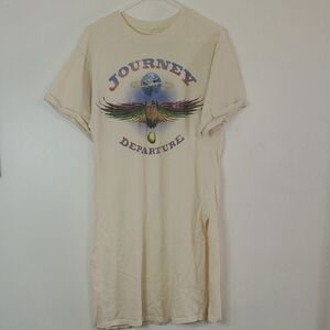 Journey Band T-Shirt Dress Size Small Mini Side Slit Womens